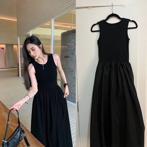 Tank top long black maxi summer causal Dress